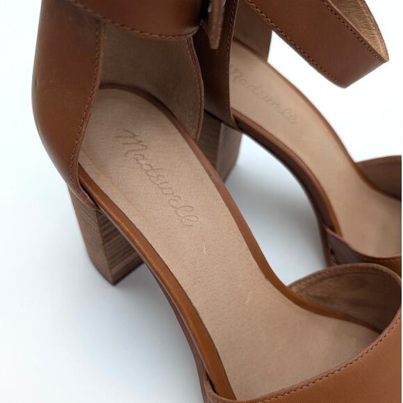 Madewell Paulette Block Heel Sandal Women's English Saddle Size US10 EU41 - Picture 9 of 11